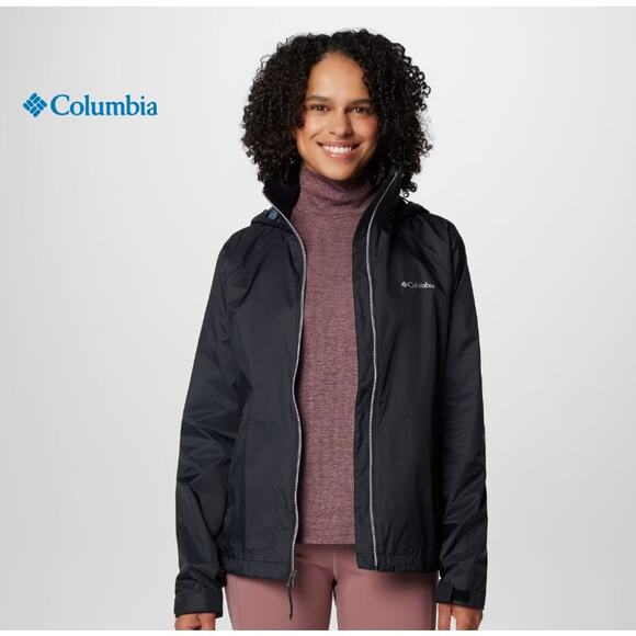 Columbia Womens Switchback IV Jacket Rain Sz M Medium Black Packable Omni-Shield - Picture 9 of 10
